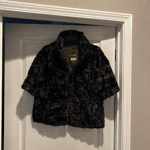 Beautiful black faux fur, NWT, Great for evening wear.